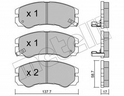 METELLI 2203570 -  Комплект тормозных колодок, дисковый тормоз