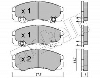 METELLI 2203571 -  Комплект тормозных колодок, дисковый тормоз