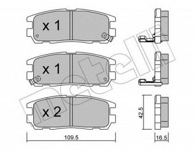 METELLI 2203580 -  Комплект тормозных колодок, дисковый тормоз