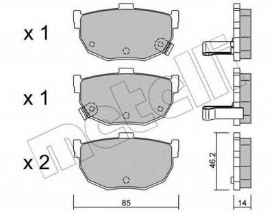 METELLI 2203620 -  Комплект тормозных колодок, дисковый тормоз