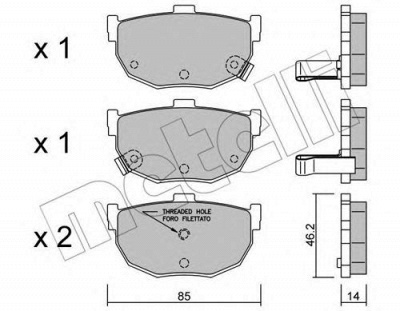 METELLI 2203621 -  Комплект тормозных колодок, дисковый тормоз