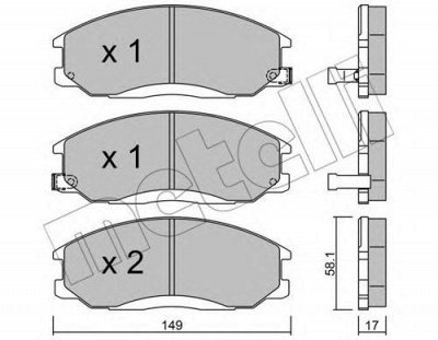 METELLI 2203640 -  Комплект тормозных колодок, дисковый тормоз