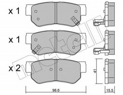 METELLI 2203650 -  Комплект тормозных колодок, дисковый тормоз