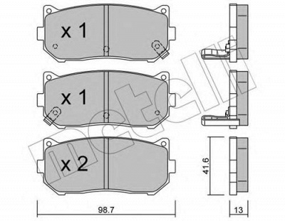 METELLI 2203720 -  Комплект тормозных колодок, дисковый тормоз