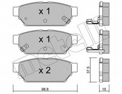 METELLI 2203960 -  Комплект тормозных колодок, дисковый тормоз