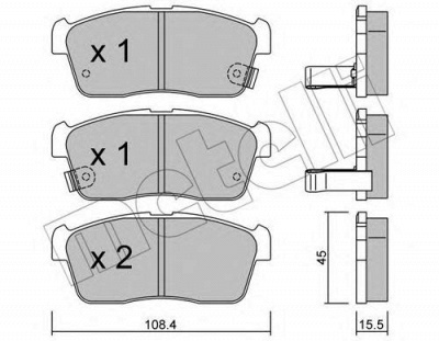 METELLI 2204150 -  Комплект тормозных колодок, дисковый тормоз