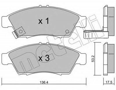 METELLI 2204370 -  Комплект тормозных колодок, дисковый тормоз