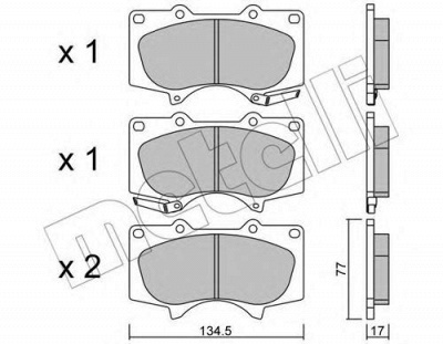 METELLI 2204540 -  Комплект тормозных колодок, дисковый тормоз
