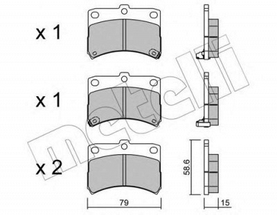 METELLI 2204590 -  Комплект тормозных колодок, дисковый тормоз