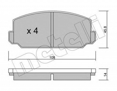 METELLI 2204610 -  Комплект тормозных колодок, дисковый тормоз