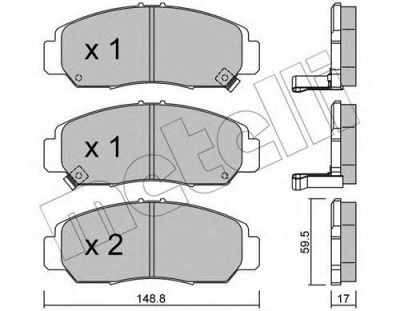 METELLI 2204620 -  Комплект тормозных колодок, дисковый тормоз
