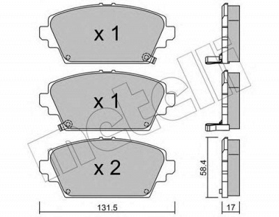 METELLI 2204641 -  Комплект тормозных колодок, дисковый тормоз