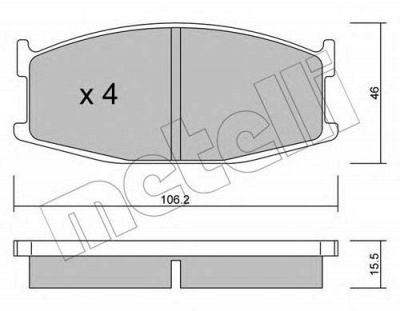METELLI 2204680 -  Комплект тормозных колодок, дисковый тормоз