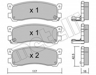 METELLI 2204780 -  Комплект тормозных колодок, дисковый тормоз