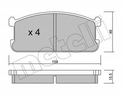 METELLI 2204800 -  Комплект тормозных колодок, дисковый тормоз