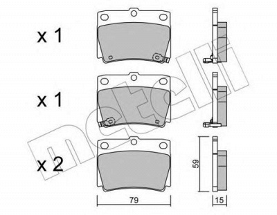 METELLI 2204840 -  Комплект тормозных колодок, дисковый тормоз