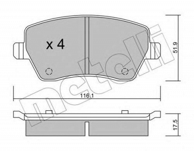 METELLI 2204850 -  Комплект тормозных колодок, дисковый тормоз
