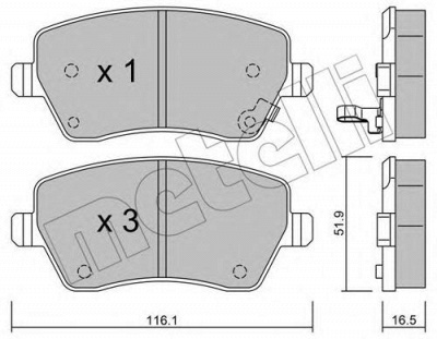 METELLI 2204851 -  Комплект тормозных колодок, дисковый тормоз