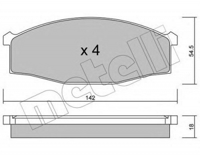 METELLI 2204970 -  Комплект тормозных колодок, дисковый тормоз