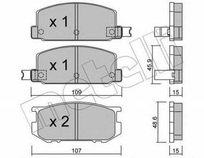 METELLI 2204980 -  Комплект тормозных колодок, дисковый тормоз