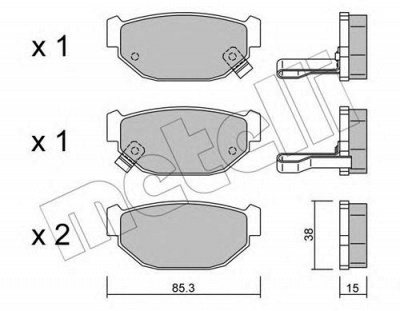 METELLI 2204990 -  Комплект тормозных колодок, дисковый тормоз