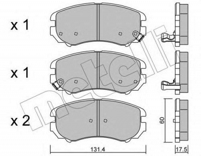 METELLI 2205030 -  Комплект тормозных колодок, дисковый тормоз