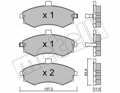METELLI 2205040 -  Комплект тормозных колодок, дисковый тормоз