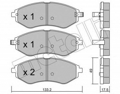 METELLI 2205081 -  Комплект тормозных колодок, дисковый тормоз