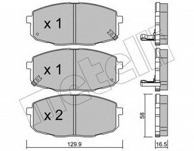 METELLI 2205130 -  Комплект тормозных колодок, дисковый тормоз
