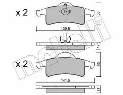 METELLI 2205260 -  Комплект тормозных колодок, дисковый тормоз