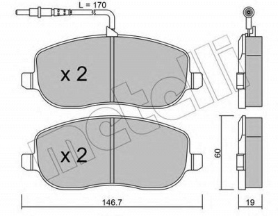 METELLI 2205300 -  Комплект тормозных колодок, дисковый тормоз