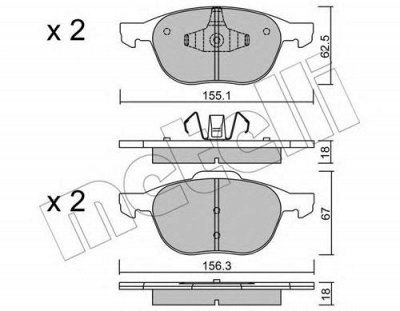 METELLI 2205340 -  Комплект тормозных колодок, дисковый тормоз