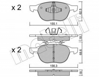 METELLI 2205341 -  Комплект тормозных колодок, дисковый тормоз