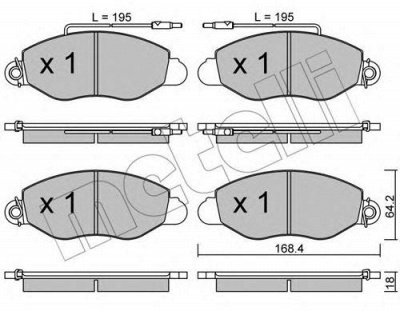 METELLI 2205361 -  Комплект тормозных колодок, дисковый тормоз