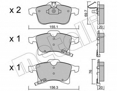 METELLI 2205390 -  Комплект тормозных колодок, дисковый тормоз