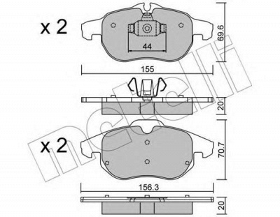 METELLI 2205400 -  Комплект тормозных колодок, дисковый тормоз