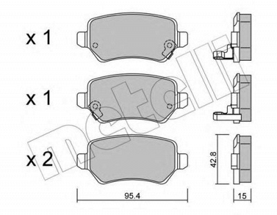 METELLI 2205420 -  Комплект тормозных колодок, дисковый тормоз