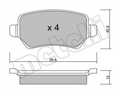 METELLI 2205421 -  Комплект тормозных колодок, дисковый тормоз