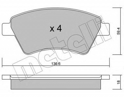 METELLI 2205440 -  Комплект тормозных колодок, дисковый тормоз