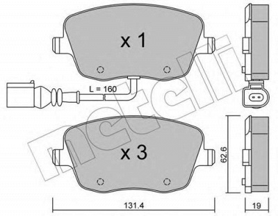 METELLI 2205471 -  Комплект тормозных колодок, дисковый тормоз