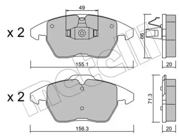 METELLI 2205482 -  Комплект тормозных колодок, дисковый тормоз