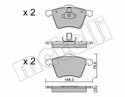 METELLI 2205502 -  Комплект тормозных колодок, дисковый тормоз