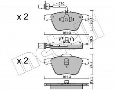 METELLI 2205510 -  Комплект тормозных колодок, дисковый тормоз