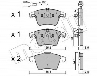 METELLI 2205521 -  Комплект тормозных колодок, дисковый тормоз