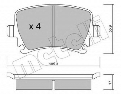 METELLI 2205530 -  Комплект тормозных колодок, дисковый тормоз