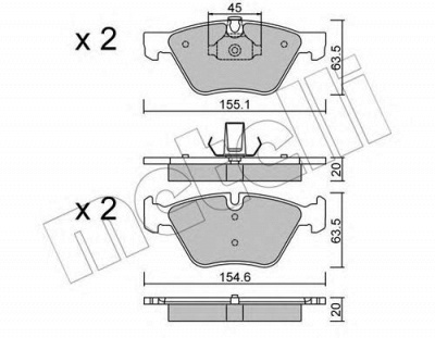 METELLI 2205573 -  Комплект тормозных колодок, дисковый тормоз