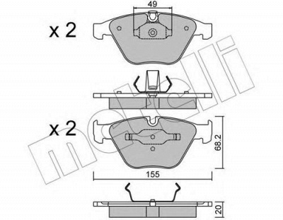 METELLI 2205580 -  Комплект тормозных колодок, дисковый тормоз