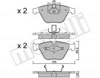 METELLI 2205584 -  Комплект тормозных колодок, дисковый тормоз