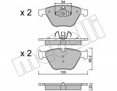 METELLI 2205586 -  Комплект тормозных колодок, дисковый тормоз