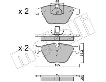 METELLI 2205588 -  Комплект тормозных колодок, дисковый тормоз